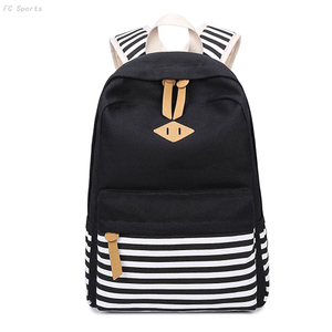 Casual Canvas Stripe Backpack Cute school bags for teenagers