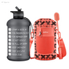 2.2l gallon large water sports gym bottle with custom logo BPA Free 100% LeakProof bottles half gallon with sleeves