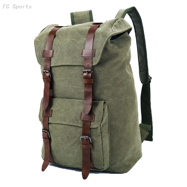 Factory Price High Quality Custom Design Vintage Men's Travel Canvas Backpack