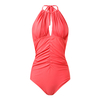 FC Sports Wear New Front Opening Bodysuit Women Open Back One Piece Backless Tether Bathing Suit Beach Living Coral 2019