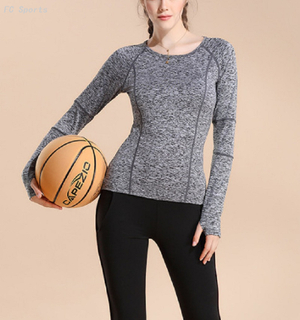 Women's sports tops running training workout t-shirts quick-drying yoga wear long-sleeved