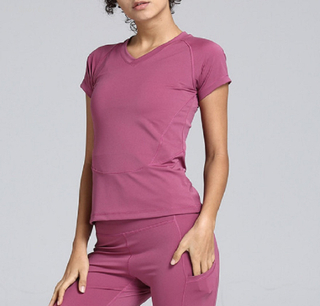 Yoga wear women's short-sleeved shirt sports T-shirt fitness clothes