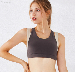 Sports underwear yoga bra female double shoulder strap cross back shockproof bra fitness yoga wear