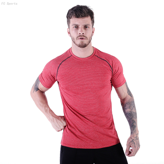 FC Sports Men Clothing Tee Shirts Round Neck Print Tops Gym Yoga Train Wear Running Garments