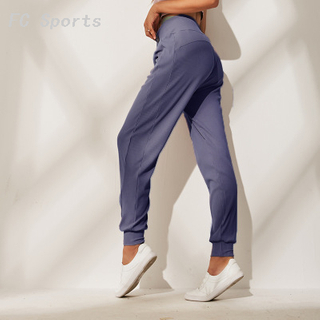 New Pleated Jogging Track Pants Women Casual Loose Yoga Pants Breathable Was Thin Fitness Beam Trousers