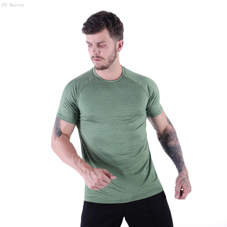 FC Sports Men Clothing Tee Shirts Round Neck Print Tops Gym Yoga Train Wear Running Garments