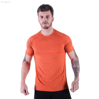 FC Sports Men Clothing Tee Shirts Round Neck Print Tops Gym Yoga Train Wear Running Garments