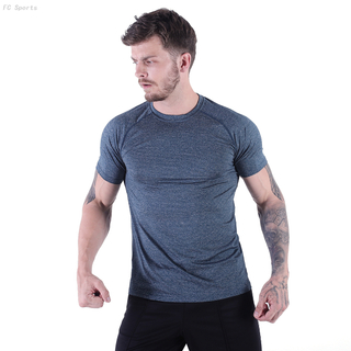 FC Sports Men Clothing Tee Shirts Round Neck Print Tops Gym Yoga Train Wear Running Garments