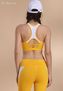 Two-piece yoga wear Quick-drying stitching tight pants Shockproof fitness vest sports bra suit 