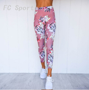 Women Yoga Set Fitness Floral Tracksuit Sexy Gym Wear Cross Strip Top Leggings Running Clothing Sportswear Sport Suit