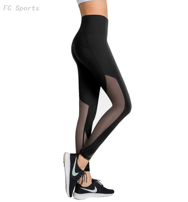 Tight and seamless fitness wear women's mesh sports running yoga pants